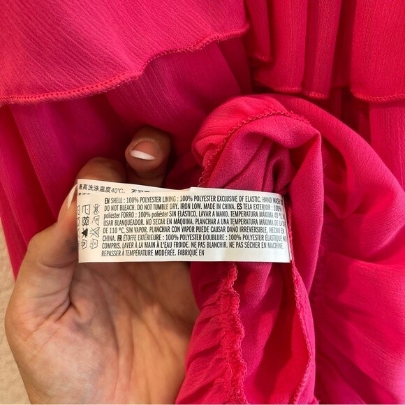 Endless Rose Chiffon Off the Shoulder Ruffle Tier Maxi Dress Size Medium - Picture 12 of 16